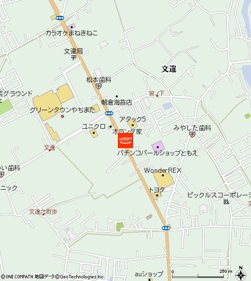 イオン八街店付近の地図